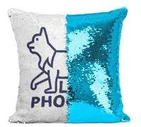Fabulous Housse de Coussin à Sequin - Paillettes Turquoise Loup-phoque [40 x 40 cm] Turquoise G