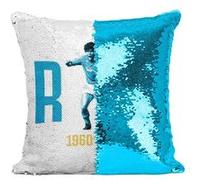 Fabulous Housse de Coussin à Sequin - Paillettes Turquoise Maradona 1960 - 2020 [40 x 40 cm] Turquoise G