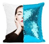 Fabulous Housse de Coussin à Sequin - Paillettes Turquoise Maria Callas Cantatrice 4 [40 x 40 cm] Turquoise G