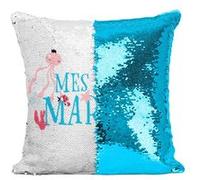 Fabulous Housse de Coussin à Sequin - Paillettes Turquoise Mes Amis Marins [40 x 40 cm] Turquoise G