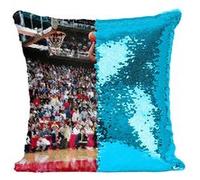 Fabulous Housse de Coussin à Sequin - Paillettes Turquoise Micheal Jordan Dunk Contest 1988 Free Throw Line Dunk [40 x 40 cm] Turquoise G