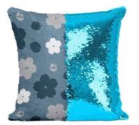 Fabulous Housse de Coussin à Sequin - Paillettes Turquoise Motif Sakura Simple [40 x 40 cm] Turquoise G