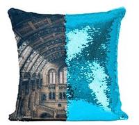 Fabulous Housse de Coussin à Sequin - Paillettes Turquoise Musee d'Histoire Naturel De Londres [40 x 40 cm] Turquoise G
