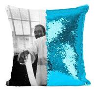 Fabulous Housse de Coussin à Sequin - Paillettes Turquoise Nelson Mandela Premier Vote [40 x 40 cm] Turquoise G