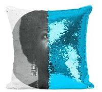 Fabulous Housse de Coussin à Sequin - Paillettes Turquoise Nina Simone Chanteuse 1 [40 x 40 cm] Turquoise G