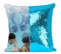 Fabulous Housse de Coussin à Sequin - Paillettes Turquoise Nirvana Kurt Cobain Nevermind Photoshoot Piscine [40 x 40 cm] Turquoise G