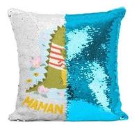 Fabulous Housse de Coussin à Sequin - Paillettes Turquoise Odile la Maman Crocodile [40 x 40 cm] Turquoise G