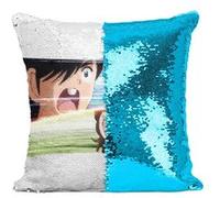 Fabulous Housse de Coussin à Sequin - Paillettes Turquoise Olive et Tom Captain Tsubasa Manga Football [40 x 40 cm] Turquoise G