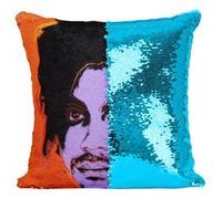 Fabulous Housse de Coussin à Sequin - Paillettes Turquoise Prince Andy Warhol Style [40 x 40 cm] Turquoise G