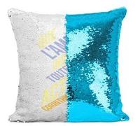 Fabulous Housse de Coussin à Sequin - Paillettes Turquoise Que L'amour Inspire Toutes Vos Actions Bible [40 x 40 cm] Turquoise G