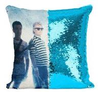 Fabulous Housse de Coussin à Sequin - Paillettes Turquoise Queen Freddie Mercury Brian May [40 x 40 cm] Turquoise G