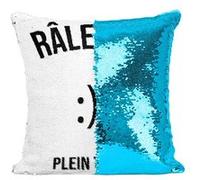 Fabulous Housse de Coussin à Sequin - Paillettes Turquoise Raleuse A Plein Temps Humour Drole Sourire [40 x 40 cm] Turquoise G