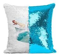 Fabulous Housse de Coussin à Sequin - Paillettes Turquoise Requin Baignoire [40 x 40 cm] Turquoise G