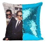 Fabulous Housse de Coussin à Sequin - Paillettes Turquoise Reservoir Dogs Tim Roth Michael Madsen [40 x 40 cm] Turquoise G