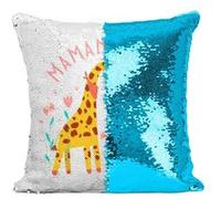 Fabulous Housse de Coussin à Sequin - Paillettes Turquoise Sophie la Maman Girafe [40 x 40 cm] Turquoise G