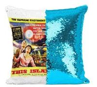 Fabulous Housse de Coussin à Sequin - Paillettes Turquoise This Island Earth Cinéma Vintage 2 [40 x 40 cm] Turquoise G