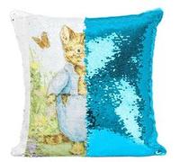 Fabulous Housse de Coussin à Sequin - Paillettes Turquoise Tom Kitten Tom Chaton Beatrice Potter [40 x 40 cm] Turquoise G