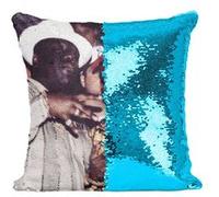 Fabulous Housse de Coussin à Sequin - Paillettes Turquoise Tupac Shakur The Notorious Big Vintage [40 x 40 cm] Turquoise G