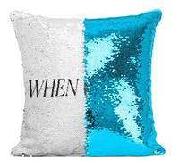 Fabulous Housse de Coussin à Sequin - Paillettes Turquoise When to the Moon? [40 x 40 cm] Turquoise G