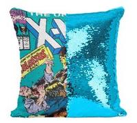 Fabulous Housse de Coussin à Sequin - Paillettes Turquoise X Men Marvel Couverture BD Vintage Comics [40 x 40 cm] Turquoise G