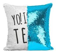 Fabulous Housse de Coussin à Sequin - Paillettes Turquoise Yo! I'm Ten [40 x 40 cm] Turquoise G
