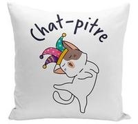 Fabulous Housse de coussin blanc Chat pitre [40x40 cm] Blanc G