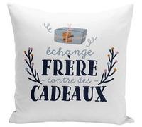 Fabulous Housse de coussin blanc Échange Frère contre cadeaux [40x40 cm] Blanc G