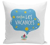 Fabulous Housse de coussin blanc Enfin Les Vacances [40x40 cm] Blanc G