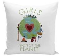 Fabulous Housse de coussin blanc Girls Protect The Planet [40x40 cm] Blanc G