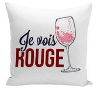 Fabulous Housse de coussin blanc Je Vois Rouge [40x40 cm] Blanc G