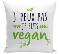 Fabulous Housse de coussin blanc J'peux pas je suis Vegan [40x40 cm] Blanc G