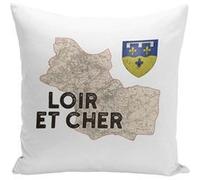 Fabulous Housse de coussin blanc Loir et Cher carte ancienne [40x40 cm] Blanc G