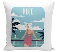 Fabulous Housse de coussin blanc Nice Promenade des Anglais [40x40 cm] Blanc G