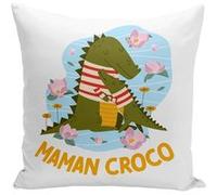 Fabulous Housse de coussin blanc Odile la Maman Crocodile [40x40 cm] Blanc G