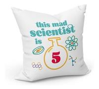 Fabulous Housse de coussin Blanc This Mad Scientist is 5 [40x40 cm] Blanc G