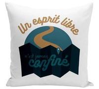 Fabulous Housse de coussin blanc Un Esprit Libre, Jamais Confiné [40x40 cm] Blanc G
