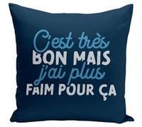 Fabulous Housse de coussin bleu C'est très bon mais j'ai plus faim [40x40 cm] Bleu G