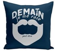 Fabulous Housse de coussin bleu Demain je me rase (peut-être) [40x40 cm] Bleu G