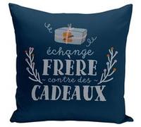 Fabulous Housse de coussin bleu Échange Frère contre cadeaux [40x40 cm] Bleu G