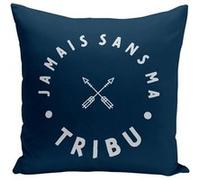 Fabulous Housse de coussin bleu Jamais sans ma Tribu Famille [40x40 cm] Bleu G
