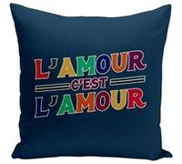 Fabulous Housse de coussin bleu L'Amour c'est l'Amour [40x40 cm] Bleu G