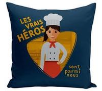 Fabulous Housse de coussin bleu Les Vrais Héros - Cuisinière Chef Commis [40x40 cm] Bleu G