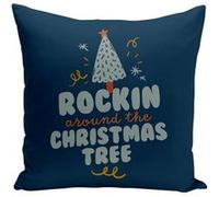 Fabulous Housse de coussin bleu Rockin Around the Christmas Tree [40x40 cm] Bleu G