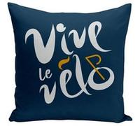 Fabulous Housse de coussin bleu Vive le Vélo [40x40 cm] Bleu G