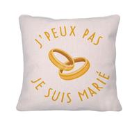 Fabulous Housse de Coussin en Lin - J'Peux Pas Je suis Marié Mariage Epoux - 40 x 40 cm