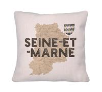 Fabulous Housse de Coussin en Lin - Seine et Marne 77 Departement Melun Carte Ancienne Paris - 40 x 40 cm