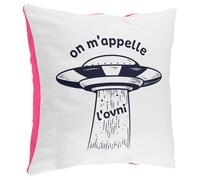 Fabulous Housse de Coussin en Peluche Rose - on m'appelle l'Ovni Musique Jul Enfant - 40 x 40 cm Toucher Peluche