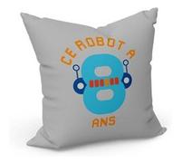 Fabulous Housse de coussin Gris Ce Robot À 8 Ans [40x40 cm] Gris G