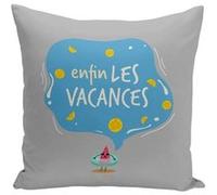 Fabulous Housse de coussin gris Enfin Les Vacances [40x40 cm] Gris G