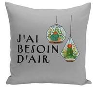 Fabulous Housse de coussin gris J'ai besoin d'air [40x40 cm] Gris G